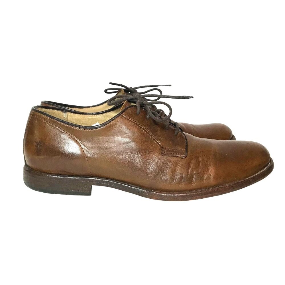 Frye John Fogl Phillip Mens 10.5M Plain Toe Brown Leather Oxford Derby